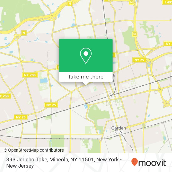 Mapa de 393 Jericho Tpke, Mineola, NY 11501