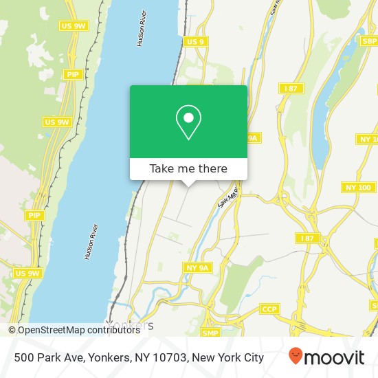 Mapa de 500 Park Ave, Yonkers, NY 10703