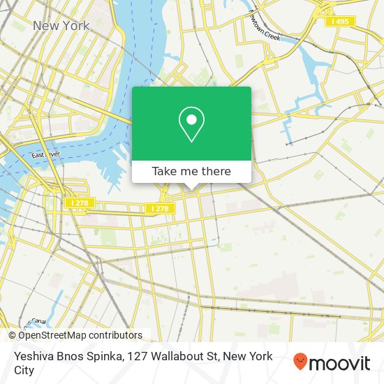 Mapa de Yeshiva Bnos Spinka, 127 Wallabout St