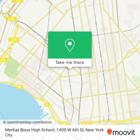 Mapa de Merkaz Bnos High School, 1400 W 6th St