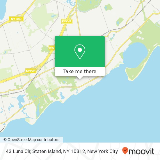 Mapa de 43 Luna Cir, Staten Island, NY 10312