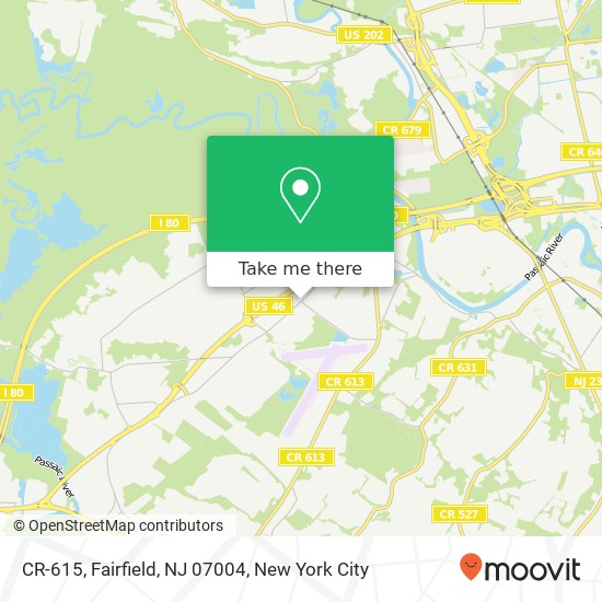 Mapa de CR-615, Fairfield, NJ 07004