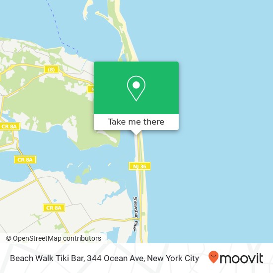Mapa de Beach Walk Tiki Bar, 344 Ocean Ave