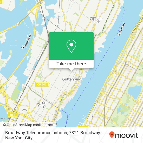 Mapa de Broadway Telecommunications, 7321 Broadway