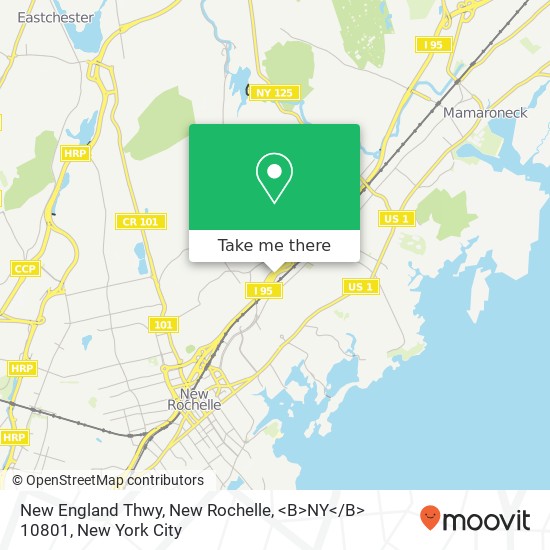 Mapa de New England Thwy, New Rochelle, <B>NY< / B> 10801