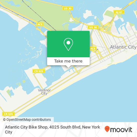 Atlantic City Bike Shop, 4025 South Blvd map