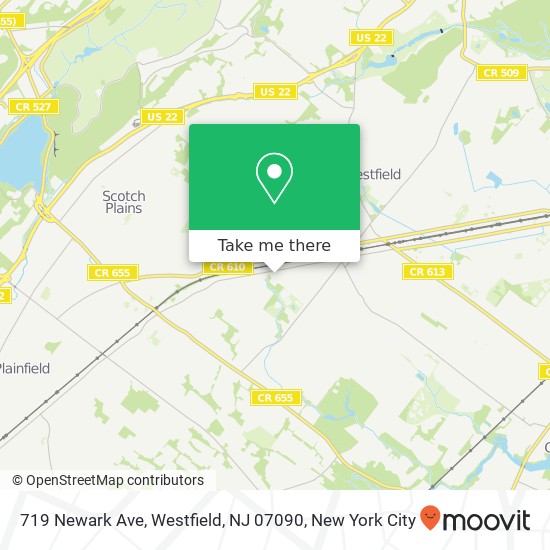 719 Newark Ave, Westfield, NJ 07090 map