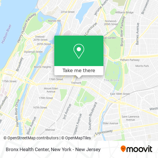 Mapa de Bronx Health Center