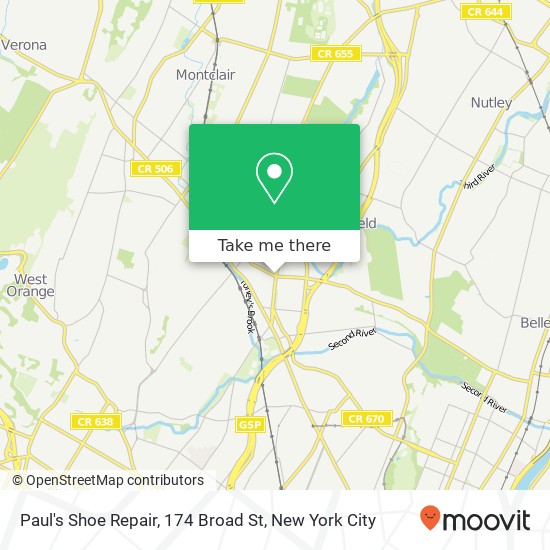 Paul's Shoe Repair, 174 Broad St map