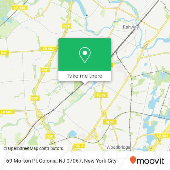 Mapa de 69 Morton Pl, Colonia, NJ 07067