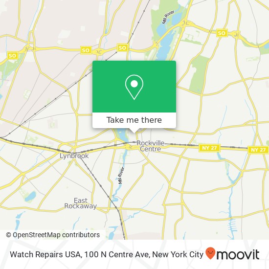 Mapa de Watch Repairs USA, 100 N Centre Ave