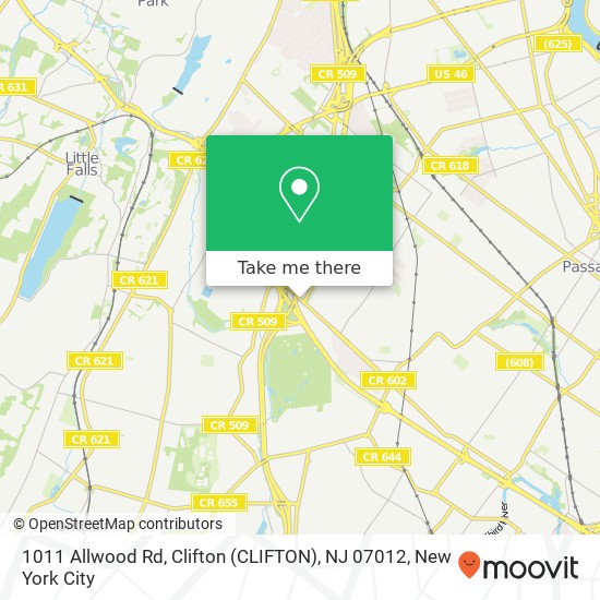 1011 Allwood Rd, Clifton (CLIFTON), NJ 07012 map