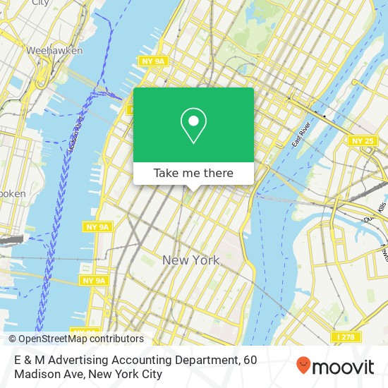 E & M Advertising Accounting Department, 60 Madison Ave map