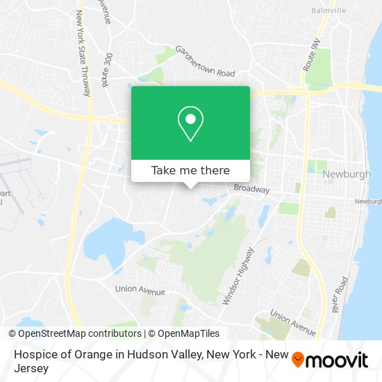 Hospice of Orange in Hudson Valley map