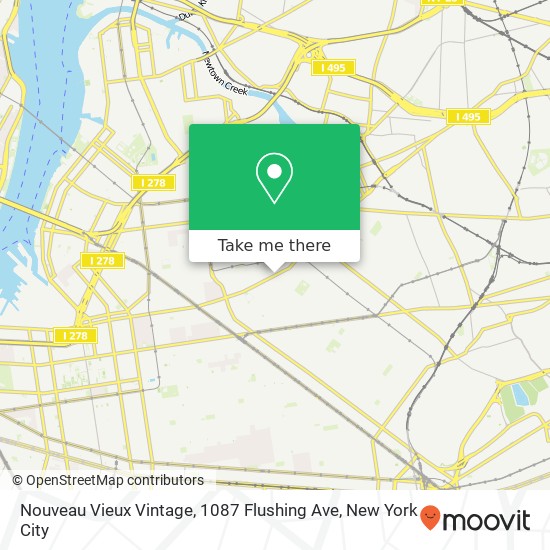 Mapa de Nouveau Vieux Vintage, 1087 Flushing Ave