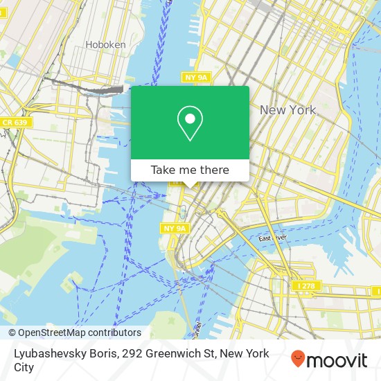 Mapa de Lyubashevsky Boris, 292 Greenwich St