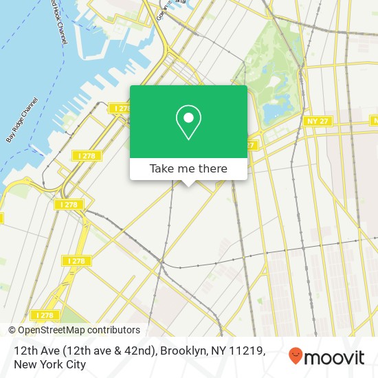 Mapa de 12th Ave (12th ave & 42nd), Brooklyn, NY 11219