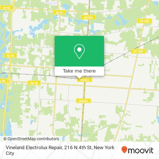 Mapa de Vineland Electrolux Repair, 216 N 4th St