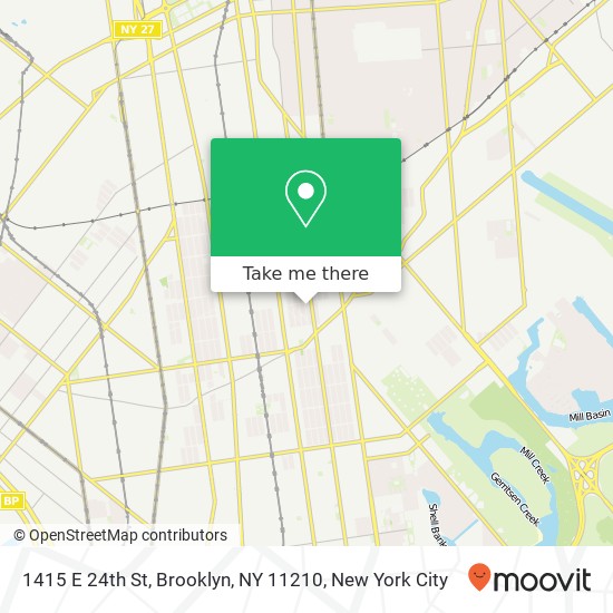 Mapa de 1415 E 24th St, Brooklyn, NY 11210