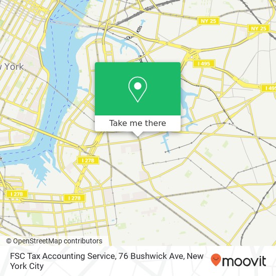 Mapa de FSC Tax Accounting Service, 76 Bushwick Ave