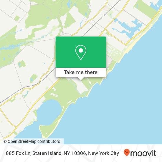Mapa de 885 Fox Ln, Staten Island, NY 10306