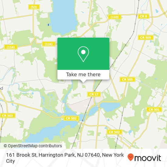 Mapa de 161 Brook St, Harrington Park, NJ 07640