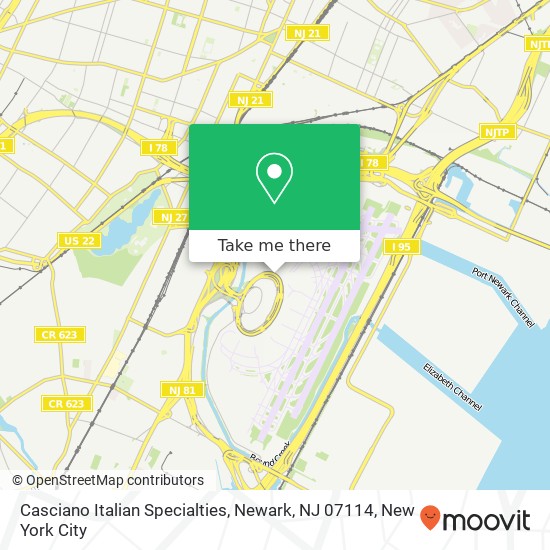 Mapa de Casciano Italian Specialties, Newark, NJ 07114