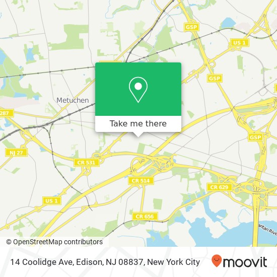 14 Coolidge Ave, Edison, NJ 08837 map