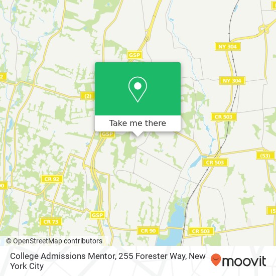 Mapa de College Admissions Mentor, 255 Forester Way