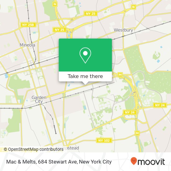Mapa de Mac & Melts, 684 Stewart Ave