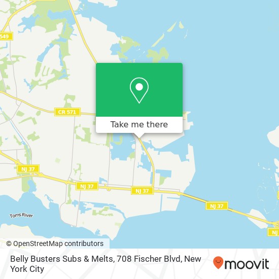 Mapa de Belly Busters Subs & Melts, 708 Fischer Blvd