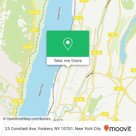 Mapa de 25 Constant Ave, Yonkers, NY 10701