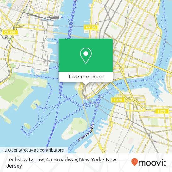 Leshkowitz Law, 45 Broadway map