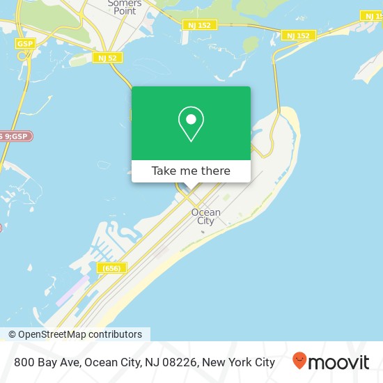 Mapa de 800 Bay Ave, Ocean City, NJ 08226