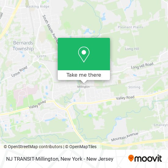 NJ TRANSIT-Millington map