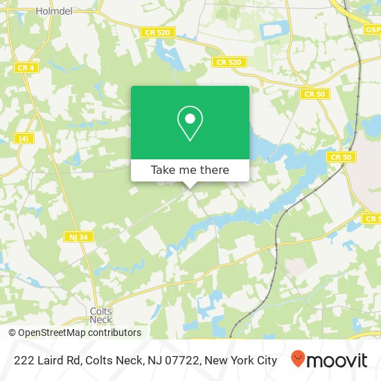 Mapa de 222 Laird Rd, Colts Neck, NJ 07722