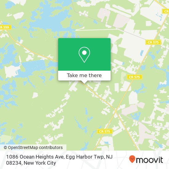 Mapa de 1086 Ocean Heights Ave, Egg Harbor Twp, NJ 08234
