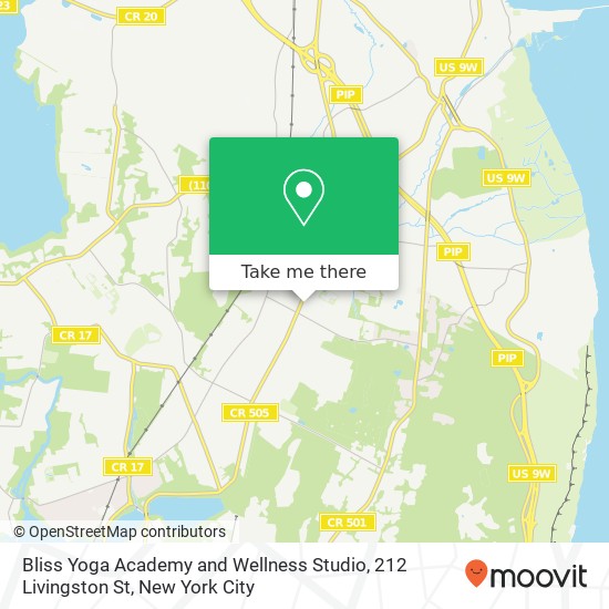 Mapa de Bliss Yoga Academy and Wellness Studio, 212 Livingston St