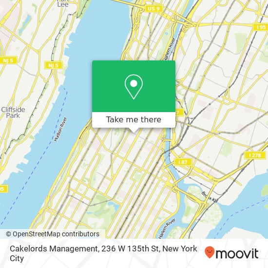 Mapa de Cakelords Management, 236 W 135th St