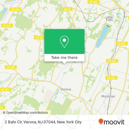 Mapa de 2 Bahr Cir, Verona, NJ 07044