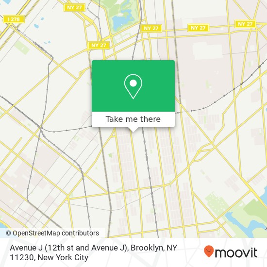 Mapa de Avenue J (12th st and Avenue J), Brooklyn, NY 11230