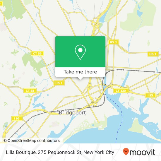 Mapa de Lilia Boutique, 275 Pequonnock St