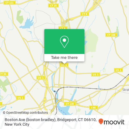 Mapa de Boston Ave (boston bradley), Bridgeport, CT 06610