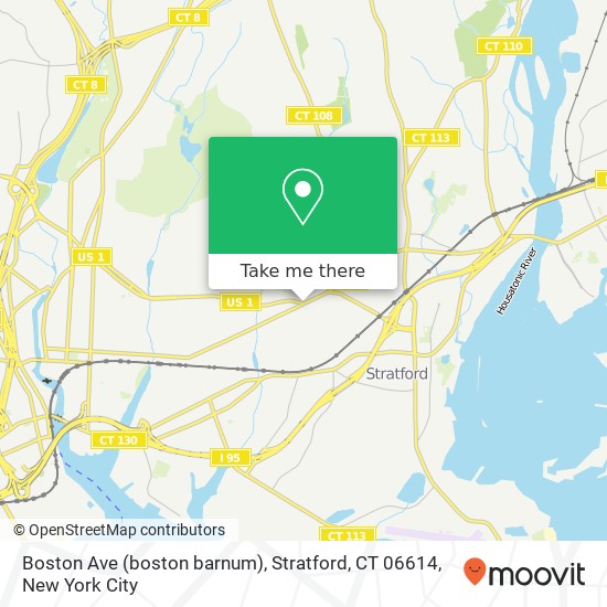 Mapa de Boston Ave (boston barnum), Stratford, CT 06614