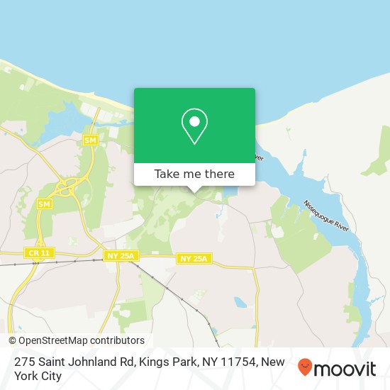 Mapa de 275 Saint Johnland Rd, Kings Park, NY 11754