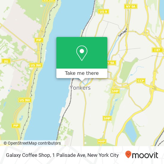 Mapa de Galaxy Coffee Shop, 1 Palisade Ave