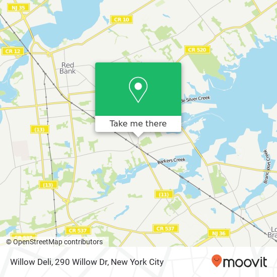 Mapa de Willow Deli, 290 Willow Dr