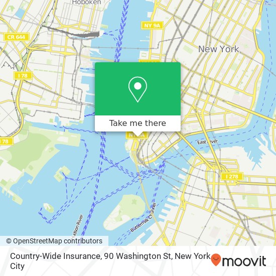 Country-Wide Insurance, 90 Washington St map