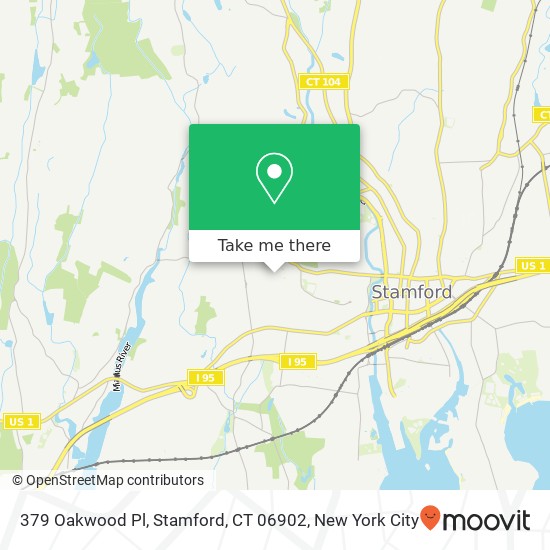 Mapa de 379 Oakwood Pl, Stamford, CT 06902