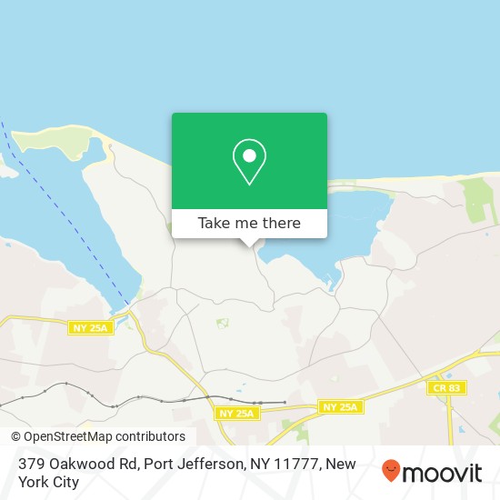 Mapa de 379 Oakwood Rd, Port Jefferson, NY 11777
